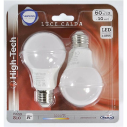 High-Tech Set 2 Lampadine Led Samsung Goccia E27 10W Luce Calda 3000K 810 Lumen en oferta