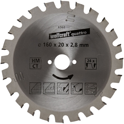 Wolfcraft lama per sega circolare HM, 24 denti