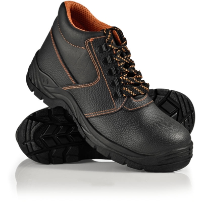 [pro.tec] - Scarponi antifortunistici - Scarponi da lavoro - 46 S3 - Idorepellente - Puntale di acciaio - Nero/Arancione