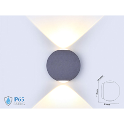 Lampada LED da Muro Sferica 6W Doppio Fascio Luminoso Colore Grigio 3000K IP65 - V-tac en oferta