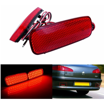 Kit 2 Fanali Posteriori A Led Rosso Per Peugeot 107 206 607 Expert Fiat Scudo Citroen Sostituzione Riflettore Catarifrangente Originale - CARALL