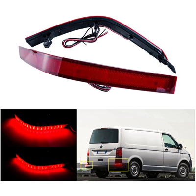 Kit 2 Fanali Posteriori A Led Rosso Per VW Multivan T5 Caravelle Transporter T6 OEM 7E0945105D Sostituzione Riflettore Catarifrangente Originale