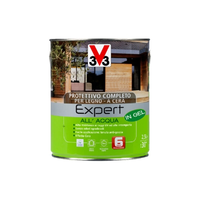 Protettivo Completo Expert Vernice ad Acqua per Legno Finestre Persiane Cera - Formato: 2,5 Lt - Colore: Noce chiaro - V33