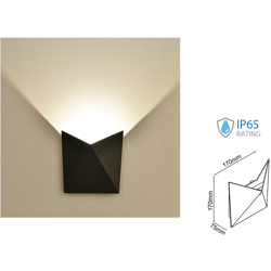 Applique Lampada LED da Muro Scudo a Tasca 5W 3000K Carcassa Nera IP65 SKU-8282 - V-TAC características