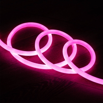 Striscia Neon LED Regolabile 220V AC 120 LED/m Circolare 360 Rosa IP67 su Misura 16m - LEDKIA