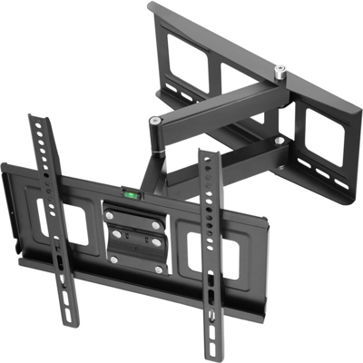 Supporto da parete per monitor 32-55″ inclinabile girevole livella ad acqua - staffa tv, braccio tv - nero - TECTAKE