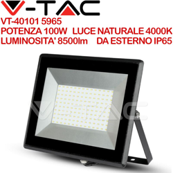 Faro LED V-TAC SMD 100W E-Series Colore Nero 4000K IP65 precio