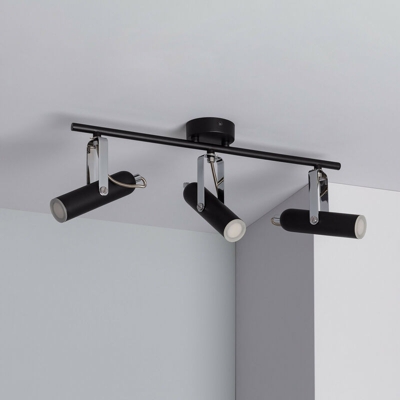 Ledkia - Lampadario LED Orientabile Bari 3 faretti 12W Nero Bianco Naturale 4000K