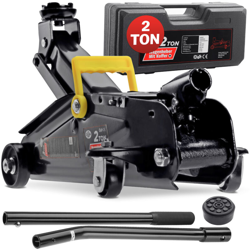 Cric idraulico per auto 2 tonnellatte Martinetto alta qualità sollevatore cuscinetto in gomma valiglietta - Deuba en oferta