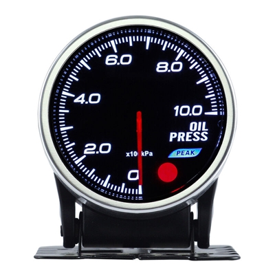 Manometro Analogico Pressione Olio BAR Oil Press Gauge 52mm 12V Auto Doppio Ingresso Alimentazione 10 Colori - BEZEL