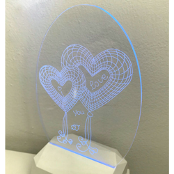 3DA902 3D Acrilico Forma Ovale Figura Doppi Pallocini Cuori (3DA902) - Ledlux características