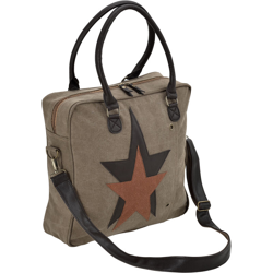 Borsa a tracolla donna 40 x 40 x 10 cm Borsa in tela di lino Grigio/marrone - CORIUM características