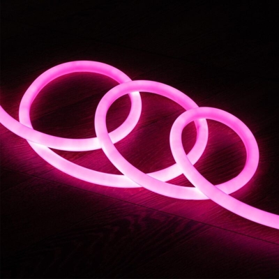 Striscia Neon LED Regolabile 220V AC 120 LED/m Circolare 360 Rosa IP67 su Misura 5m - LEDKIA