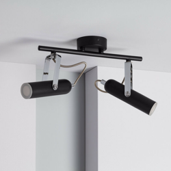 Ledkia - Lampadario LED Orientabile Bari 2 faretti 8 W Nero Bianco Naturale 4000K precio