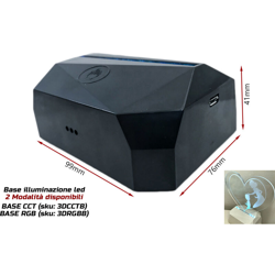 3DRGBB Base Luce Led RGB Carcassa Nera Ricaricabile (3DRGBB) - Ledlux en oferta