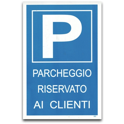 Cartello targa parcheggio riservato ai clienti segnaletica pvc 20 x 30 cm - ASIASHOPPING