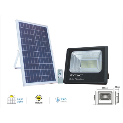Faro Led Flood Light Con Pannello Solare 200W Freddo 6000K IP65 Telecomando Incluso SKU-94026 - V-TAC