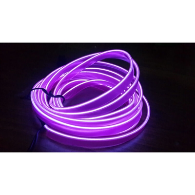 LEDLUX LN15PURPLE Stringa EL Striscia Neon Led Viola 5 Metri Flessibile Tagliabile Luce Decorativa Atmosfera Per Interno Auto Camion Camper Sfilata