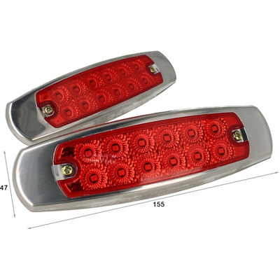 Kit Luci Fanali Rosso 24V 12V Luci Ingombro Cortesia Targa Cupola Cappa Del Camion Bus Barca Furgone - CARALL