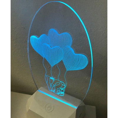 3DA001 3D Acrilico Forma Ovale Senza Figure (3DA001) - Ledlux