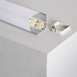 Ledkia - Profilo in Alluminio per Angoli Rotondo 1m Striscia LED Opaco 90º características