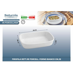 Pirofila Rett.Re Porcell. Forno Bianco Cm.28 - BIGHOUSE IT en oferta