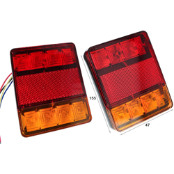Kit Fanali Led Posteriori 24V 12V Con Luci Posizioni Stop Frecce 3 In 1 Per Camion Rimorchio Caravan Furgone - CARALL características