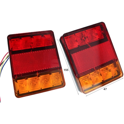 Kit Fanali Led Posteriori 24V 12V Con Luci Posizioni Stop Frecce 3 In 1 Per Camion Rimorchio Caravan Furgone - CARALL