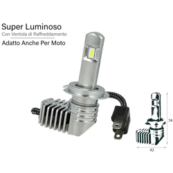 Kit Full Led All In One Canbus H7 30W 12V 24V Per Auto Moto Scooter Camion Bianco 4000 Lumen Con Ventola Silenziosa Singolo Pezzo - CARALL precio