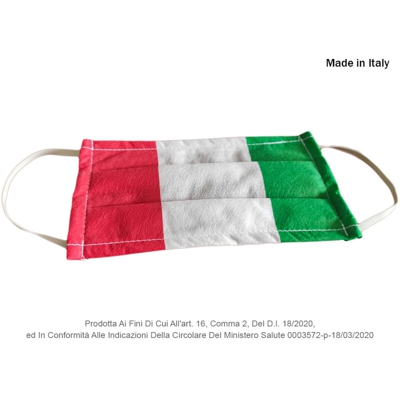 AAA12ITALY 12 Pezzi Mascherina Tessuto TNT Colore Bandiera Italiana Made in Italy - Ledlux