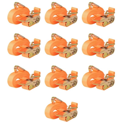 Cinghie d'Ancoraggio 10 pz a Cricchetto 0,4 T 6mx25mm Arancione - VIDAXL