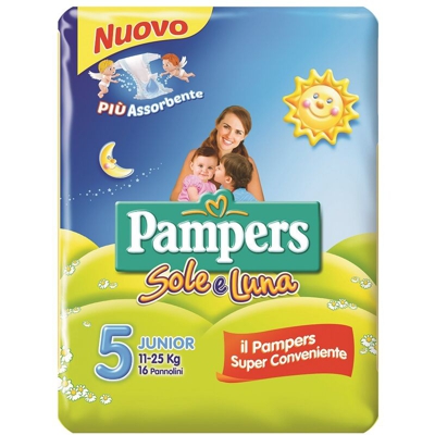 Pampers Sole E Luna 16Pz 5Ms Junior Pampers - ORIZZONTESHOP