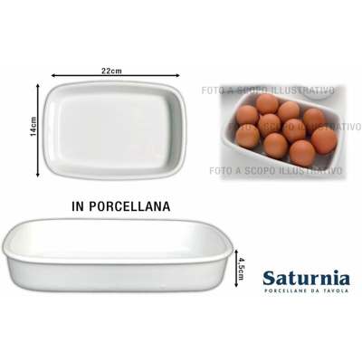 Pirofila Rett.Re Porcell. Forno Bianco Cm.22 - BIGHOUSE IT