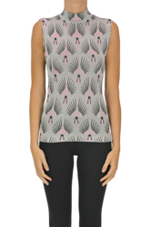 Printed lamè fabric top en oferta