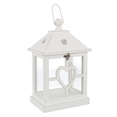 Bizzotto - LANTERNA ELETTRA LEGNO BIANCO C-CUORE