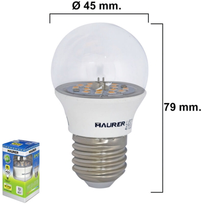 LAMPADA LED GLOBO MINI CHIARA E27 5W 470 Lumen Luce CALDA - Maurer