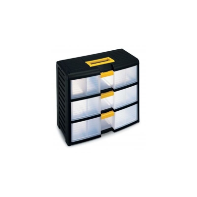 Terry 42002 organizzatore per cassetto di scrivania Plastica Nero, Traslucido, Giallo
