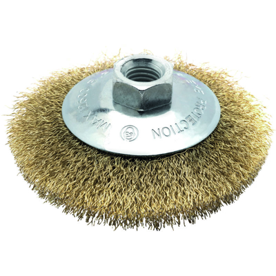 SPAZZOLA CIRCOLARE “KORBA” DIAMETRO 120 MM fili in acciaio ottonato - Klass