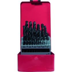 KLASS - SERIE 25 PUNTE ELICOIDALI HSS DA MM 1 AL 13 - DIN 338 in contenitore di metallo rullate nere en oferta
