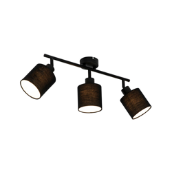 QAZQA Faretto hetta - rustico - Tessuto,Acciaio - Nero - Oblungo Max. 3 x Watt en oferta