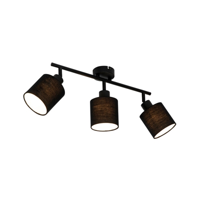 QAZQA Faretto hetta - rustico - Tessuto,Acciaio - Nero - Oblungo Max. 3 x Watt