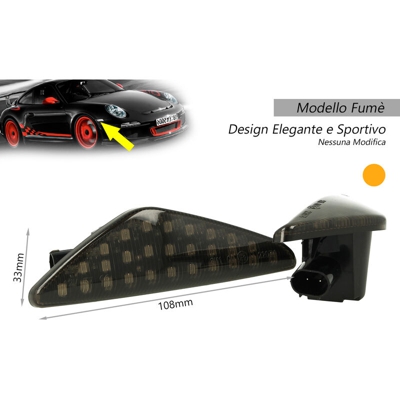 Carall - LEDLUX LN3238 Kit Freccia Laterale a Led Side Marker Dinamica Lente Fume BMW E70 X5 E71 X6 F25 X3 OEM 63-13-7-171-008