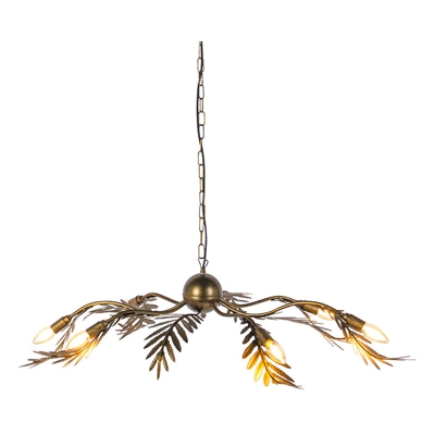 Lampada a sospensione botanica - Retrò - Metallo - Oro - Alltri Max. 6 x Watt - Qazqa