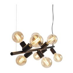 Lampada a sospensione facil - Moderno - Acciaio - Nero - Oblungo Max. 8 x Watt - Qazqa en oferta