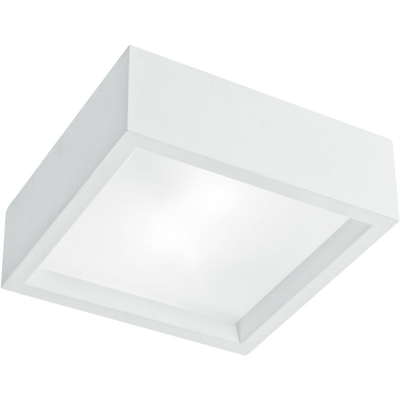 Incasso Soffitto Ribassato Faretto Quadrato Gesso Vernicibile Diffusore Vetro E27 Intec I-gabriel/pl25q - GT LUCE