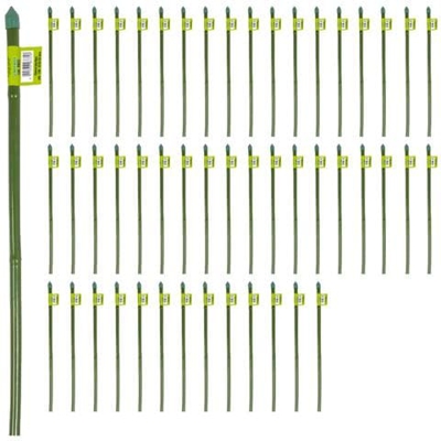 Verdemax 50 Tutori In Bamboo Plastificato Ciascuno H 210 Cm X 16-18 Mm