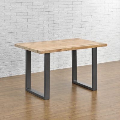 Gambe da tavolo grigio argento in set di 2 pezzi - 60 x 72 cm - Piedi per tavolo da pranzo con protezione di pavimento - [EN.CASA]