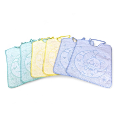 SET 6 BAVAGLINI BAVETTE bambino JACK © cm. 30x39 misura MAXI bavaglio con elastico puro cotone - TEX FAMILY