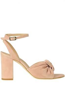 Suede sandals with bow