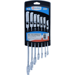 Klass - Serie 7 Chiavi Combinate A Cricchetto Snodate Cr-V en oferta